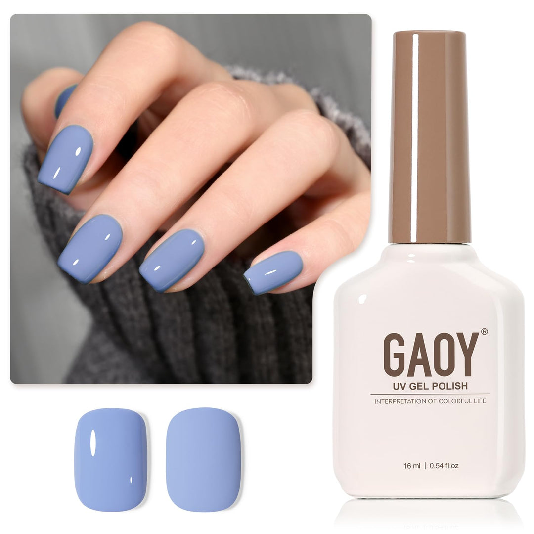 Gaoy Blue Gel Nail Polish, 16Ml Soak Off Gel Polish, Uv Light Cure For Nail Art Diy Manicure At Home, 2025 Serenity Blue