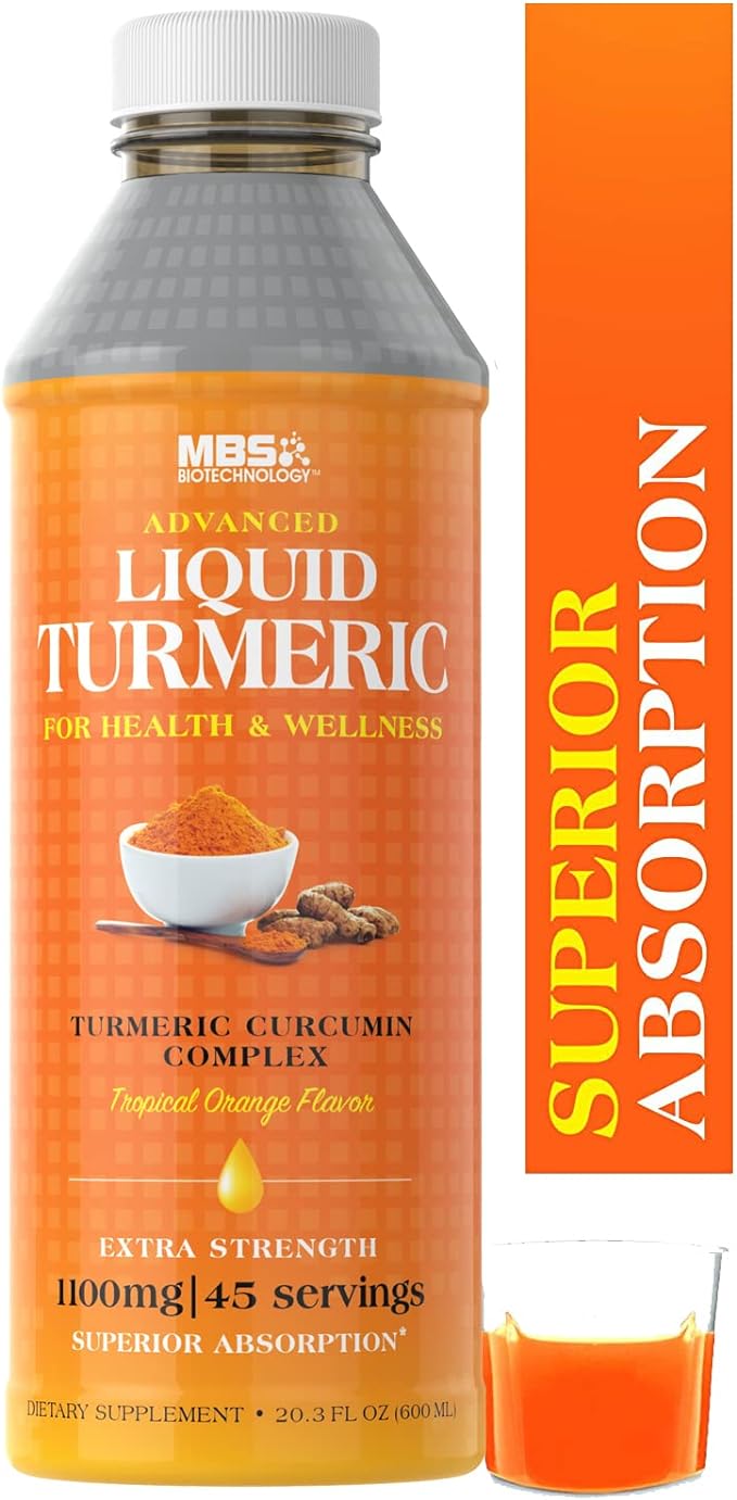 Advanced Liquid Turmeric – High Absorption Curcumin with Black Pepper & Vitamin D3 for Maximum Bioavailability – Joint, Inflammation & Immune Support – 20 fl oz