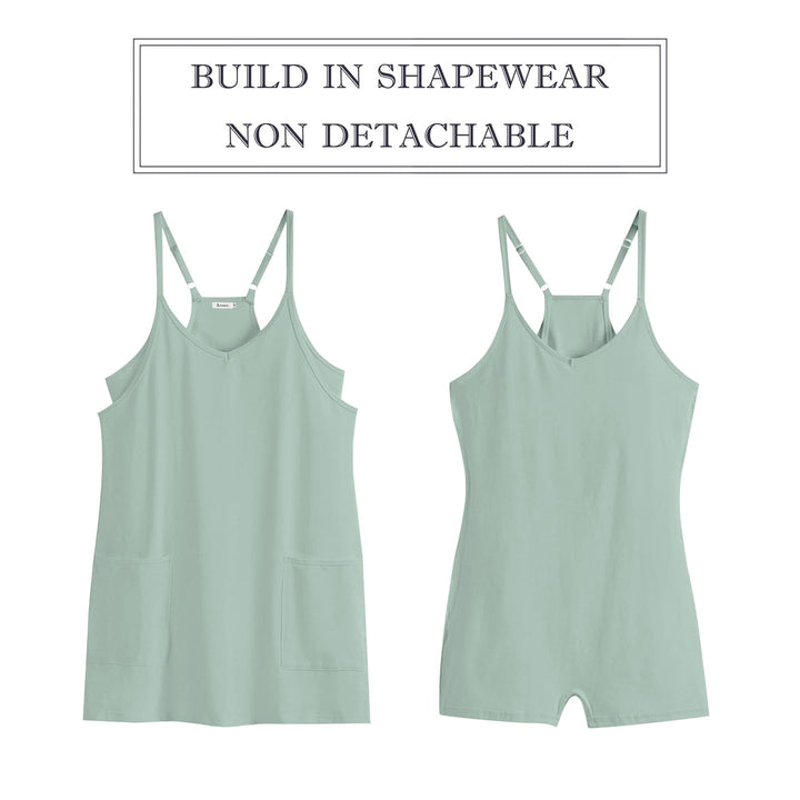 ANRABESS Women Summer Mini Romper Dress Workout Tennis Active Sports Athleisure Outfits Built in Shorts Trendy Vacation Gray Blue X-Smal