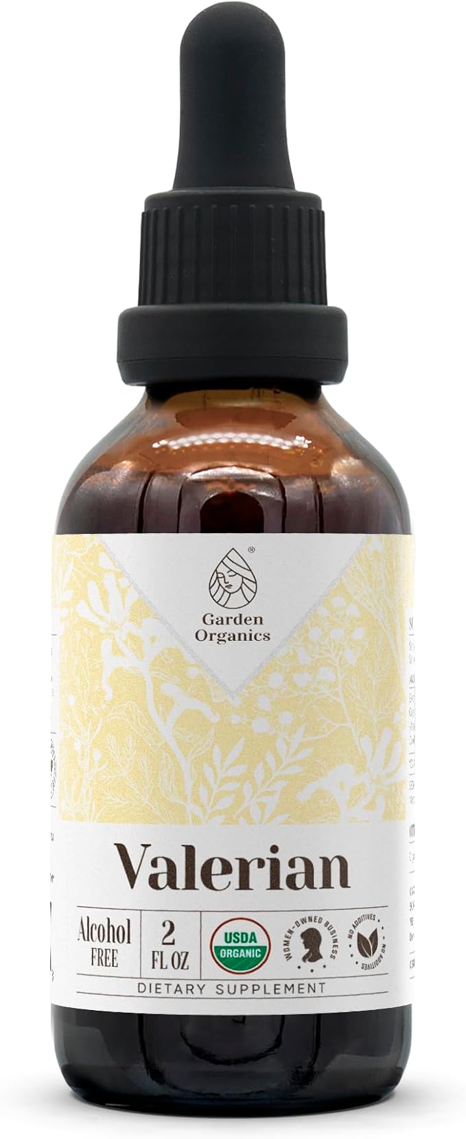 Valerian USDA Organic Alcohol-Free Extract | Dietary Supplement, High-Potency Tincture | Natural Certified Organic Valerian (Valeriana officinalis) Dried Root (2 oz)