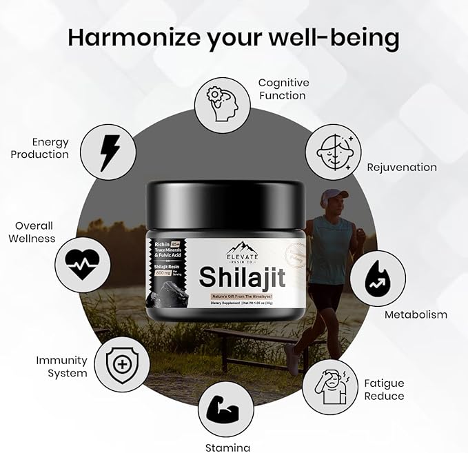 Pure Himalayan Shilajit Resin - Organic and Natural, 600mg High Potency with Over 85 Trace Minerals and Fulvic Acid for Enhanced Energy and Immune Support, 30 Grams (Single Pack)