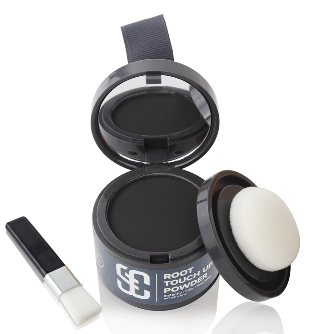 SOVONCARE Instantly Hairline Powder, Hairline Shadow Gray Hair Coverage Touch Up Hair Powder for Thinning Hair for Women Hair Root Touch Up Powder Hair Root Cover Up Conceals Hair Loss Dark Black