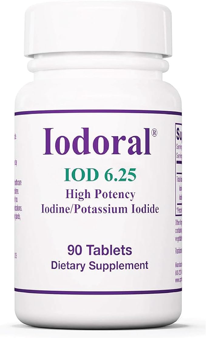 Optimox Iodoral 6.25 mg - Iodine Supplements for Thyroid Support, Potassium Iodide Tablets, Lugol Solution, Daily Vitamins and Minerals, High Potency Iodine Tablets - 90 Tablets 1-Pack