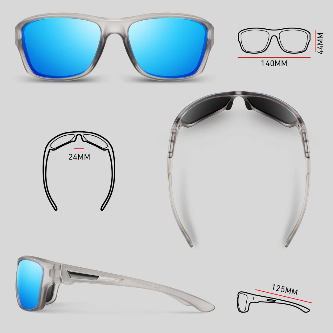 WEAROYO Polarized Sports Sunglasses for Men Women,Fishing Driving Rectangular Goggles UV400 Protection