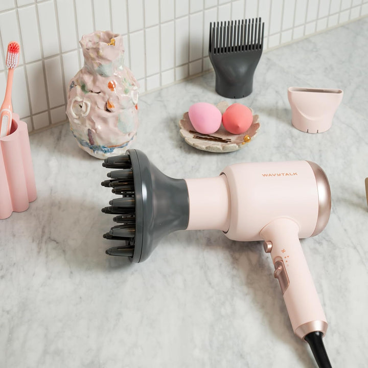 Wavytalk 1875W Ionic Hair Dryer | Diffuser & Comb for Curly Hair | Green