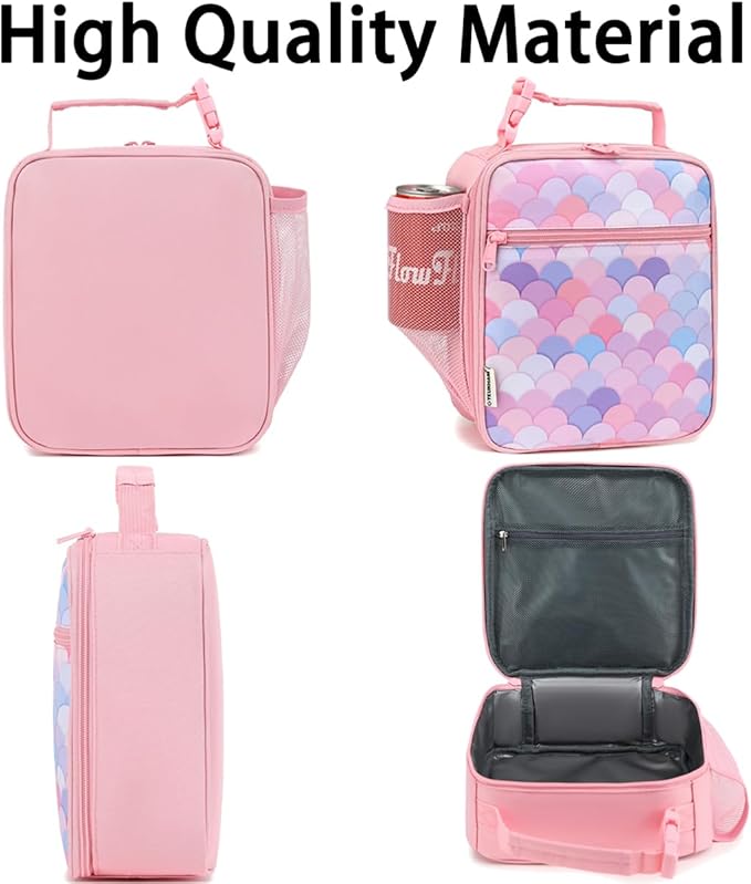 Lunch Box for Kids Boys Girls Men Women, Insulated Small Soft Cooler Lunch Bag Kit for School Work Picnic Travel - Reusable Portable lunchbox, Colorful