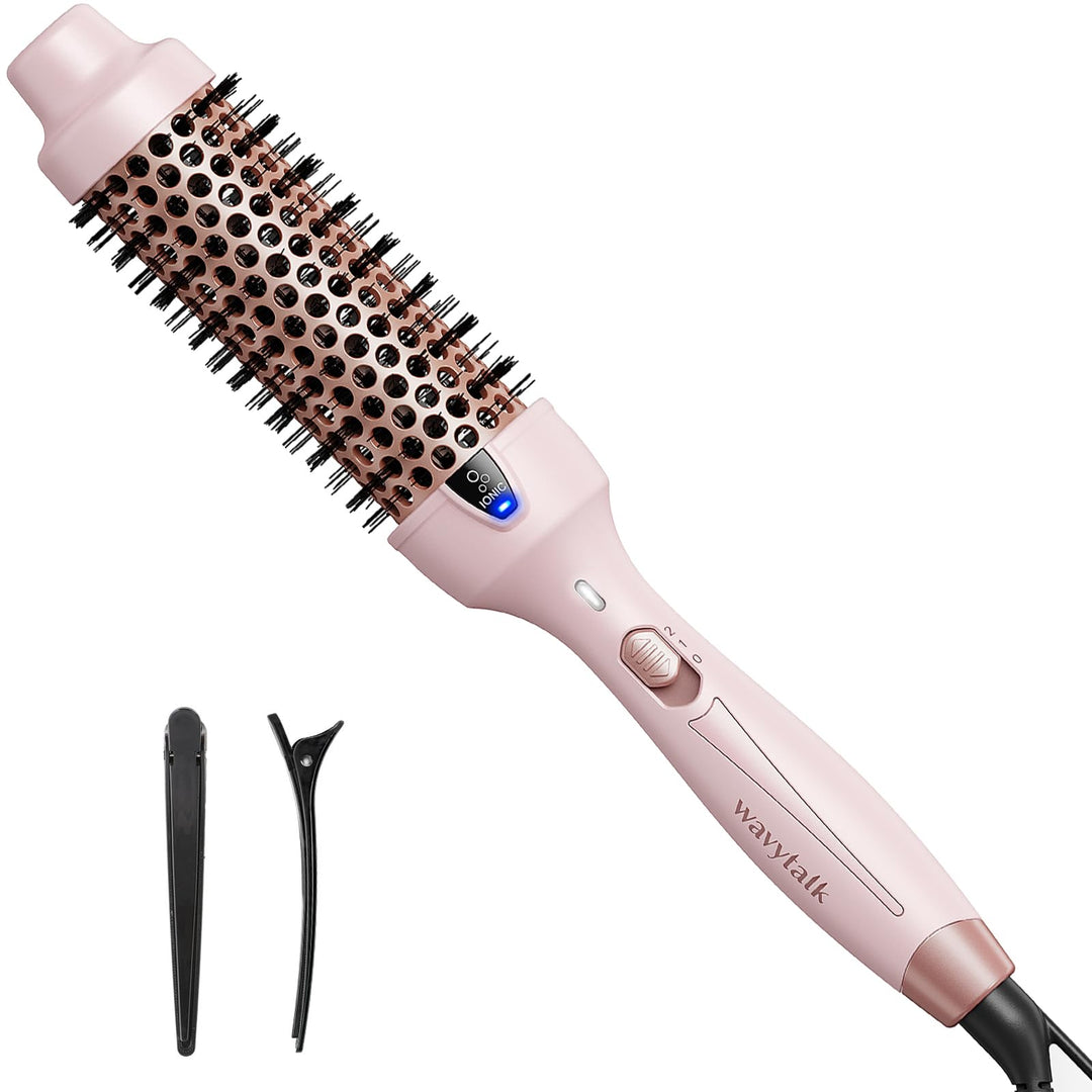 Wavytalk Thermal Brush, 1 1/2 Inch Ionic Heated Round Brush Creates Blowout Look, Thermal Round Brush Makes Hair Shinier & Smoot
