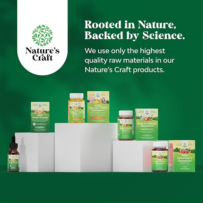 Natures Craft Liquid Multivitamin for Kids Immunity Support - Yummy Toddler Supplement with a C D3 E B6 and Vitamins of All Ages High Absorption