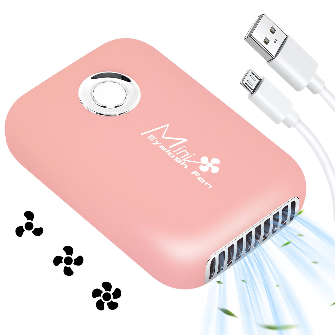 Buqikma Eyelashes Rechargeable Fan, Mini Lash Fan Eyelash Extensions Portable Usb Handheld Fan Dryer Air Conditioning Blower For
