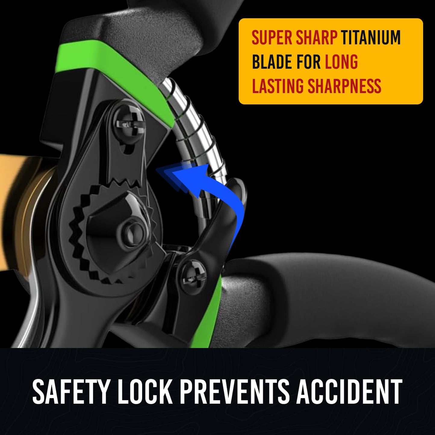 "8.5" Premium Titanium Garden Secateurs - Professional Bypass Pruning Shears for Plants, Hedges, and Flowers