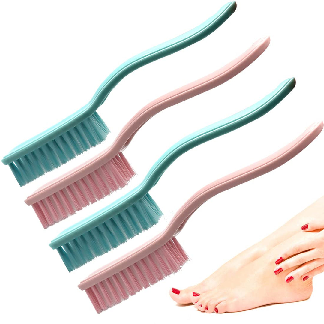Nail Brush Foot Brush Curved Handle Grip Hand Fingernail Scrub Brush Home Laundry Cleaning Shoes Clothes Toes Nails Feet Scrubbe