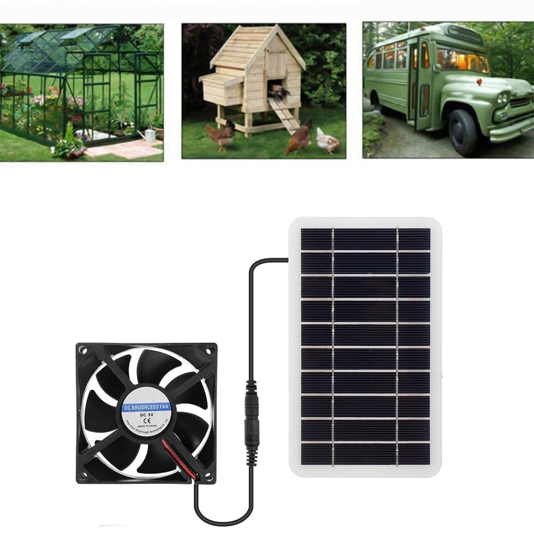 Yooshoverk Solar Pet Fan, 2W Portable Ventilation, Outdoor Exhaust Cooling, Chicken Coop and Dog House Use