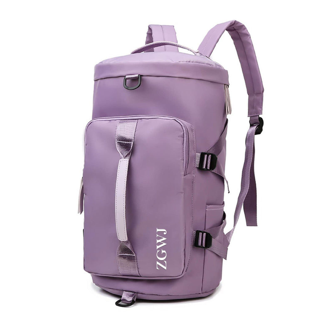 ZGWJ Sports Gym Bag with Wet Pocket & Shoes Compartment, Waterproof Shoulder Weekender Bag for Women and Men Swim Sports Travel Duffel Bag Lightweight and easy Carry on Purple