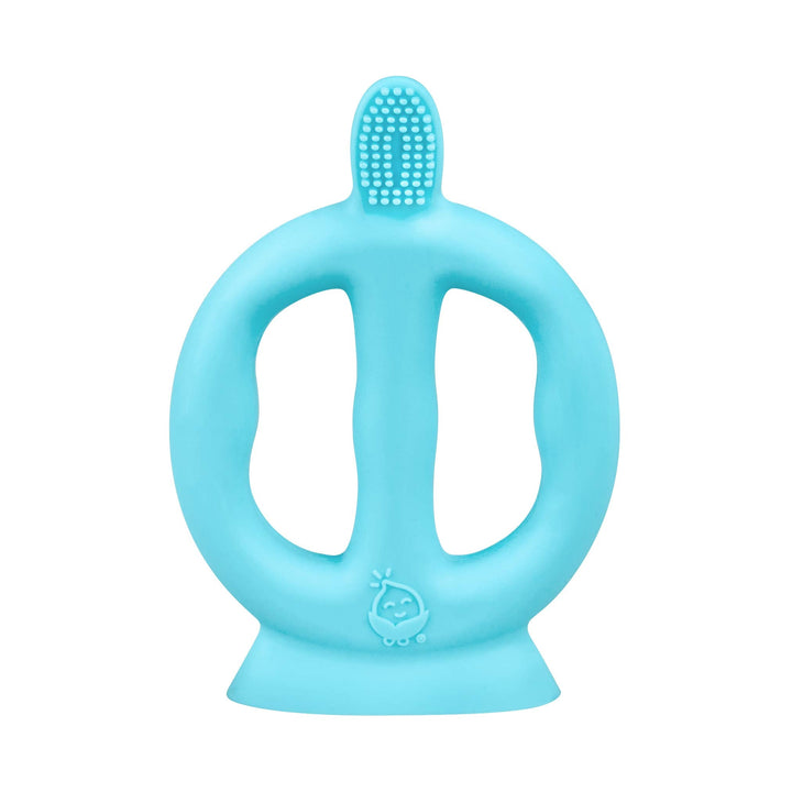 green sprouts Learning Toothbrush Made from Silicone | Toddler Training Toothbrush to Learn Brushing Skills |100% Food-Grade LFGB Silicone Without BPA, BPS, BPF | Sterilizer Safe, Aqua