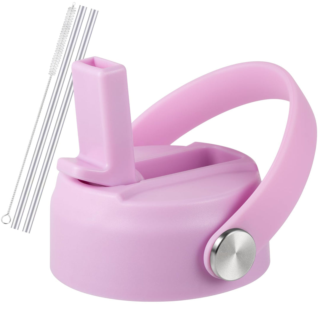 RRegeny Straw Lid for Hydro Flask Wide Mouth 32 40 oz, Straw Lids with Flexible Handle and Straws Compatible with HydroFlask, Replacement Sports Flex Cap Wide Mouth Top 32 40 oz