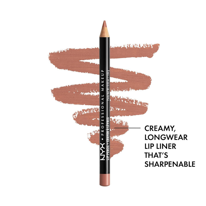 NYX Slim Lip Pencil | Long-Lasting Creamy Lip Liner | Hot Red - 2 Pack