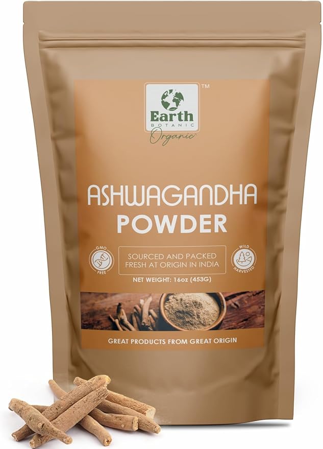 Ashwagandha Root Powder 453g (16 oz) - Non GMO & Gluten Free - Withania Somnifera Sourced from India (Pack of 1)