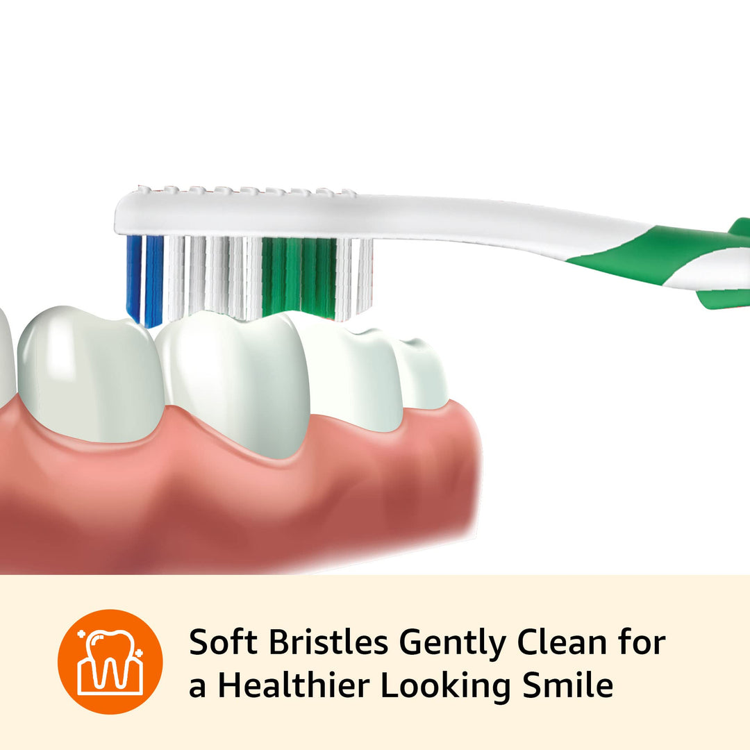 Amazon Basics Clean Plus Toothbrushes, Soft, Full, 10 Count, 1 Pack (Previously Solimo)