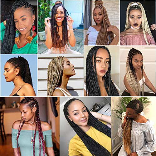 Pre Stretched Braiding Hair 22 Inch 6 Packs Professional Soft Yaki braiding Hair For Braids Hot Water Setting Synthetic Crochet Hair Extensions (T1B/30/27, 22 Inch (Pack of 6))