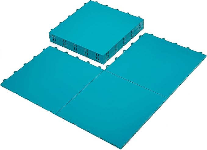 15 Green Tiles - High Durability Colored Flooring Tiles - Interlocking Versatile Training Surface - Roller Skate Derby Indoor&Outdoor, Dance Floor Tiles, Basketball Tiles, Sports Floor