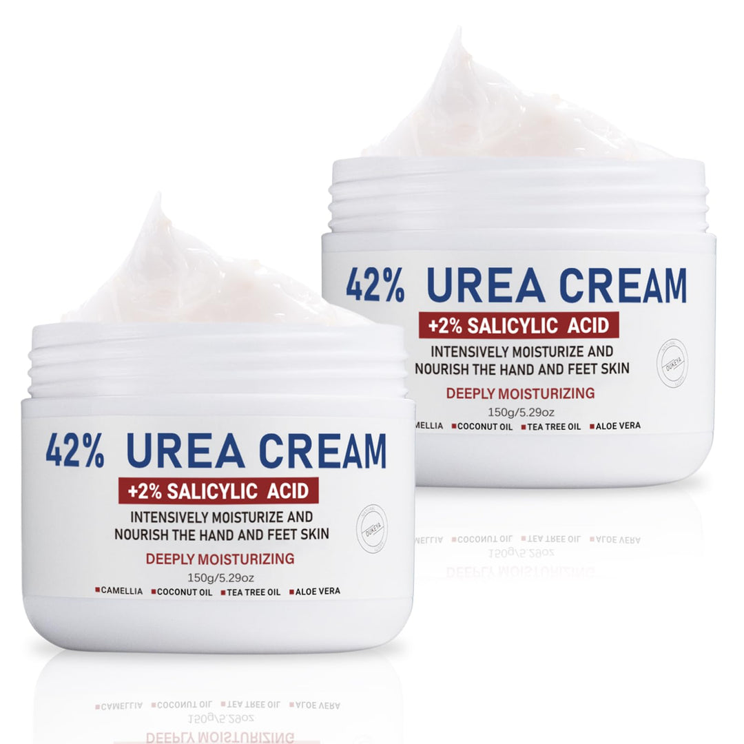 OUKEYA Urea Cream 42% plus Salicylic Acid 2% Net 5.29 Oz for Dry Cracked Feet, Heels, Knees, Elbows, Hands Repair Treatment. Moisturizes and Removes Corns, Calluses, Dead Skin, and Softens Toenails