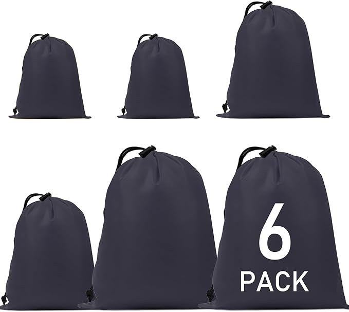 iMucci Upgrade Waterproof Drawstring Bag Sack Nylon Bag Ditty Bag for Gym Traveling, Hiking, Yoga, Shopping