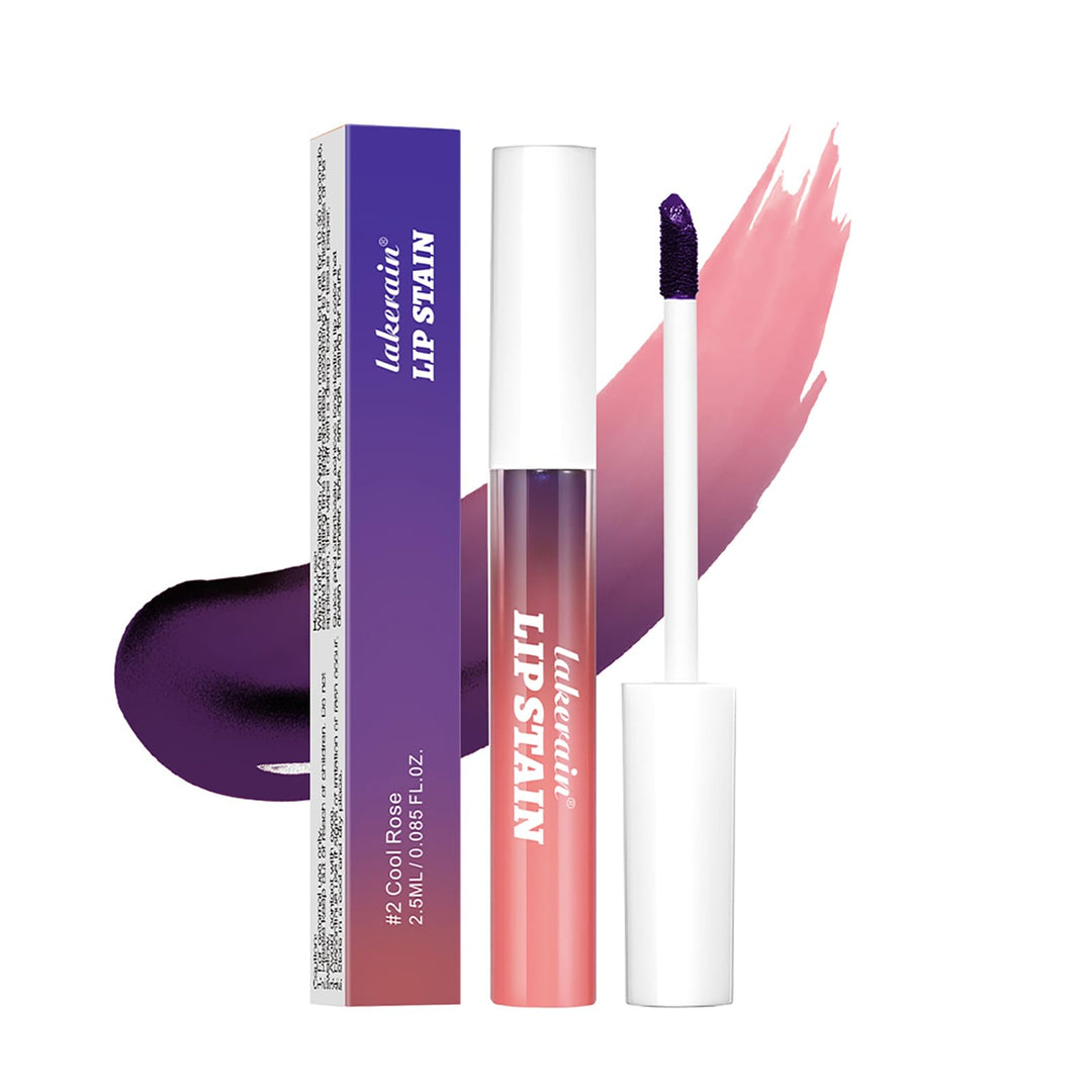 BANGFENG Peel-Off Lip Tint Set - Tattoo Lip Stain Kit, Long-Lasting Matte Finish, Moisturizing Peel-Off Lip Mask, Waterproof & Smudge-Proof, 24H Color Hold (#2 Cool Rose, 1)