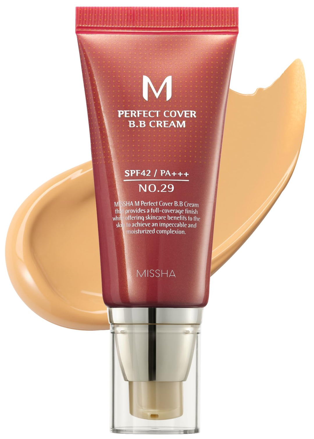 MISSHA M Perfect Cover BB Cream No.29 Caramel Beige - Medium/Tan with Warm Undertone SPF 42 PA+++ 1.69 Fl Oz - Tinted Moisturizer for face with SPF