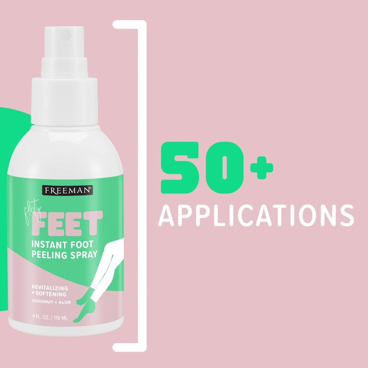 Freeman Flirty Feet Coconut & Aloe Foot Spray | Softening Exfoliating Peel | 4 fl. oz. (Pack of 2)