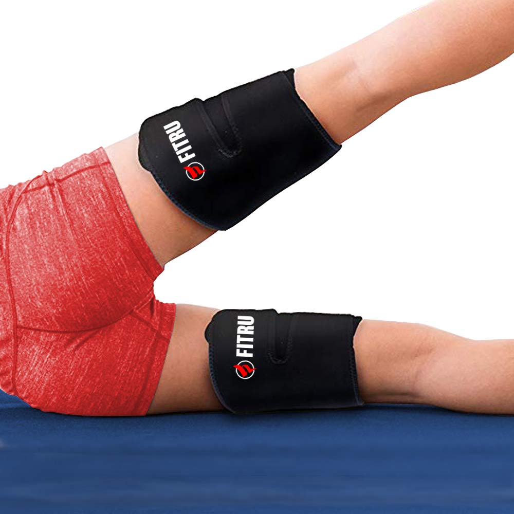 Fitru Premium Thigh Trimmers for Men & Women - Body Wrap Sauna Waist Trainer for Your Legs (Yellow, L: 33" X 9")