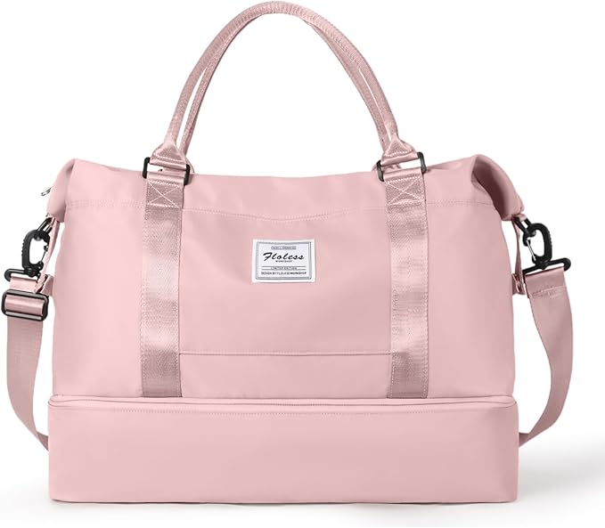 Travel Duffel Bag,Sports Tote Gym Bag,Shoulder Weekender Overnight Bag for Women