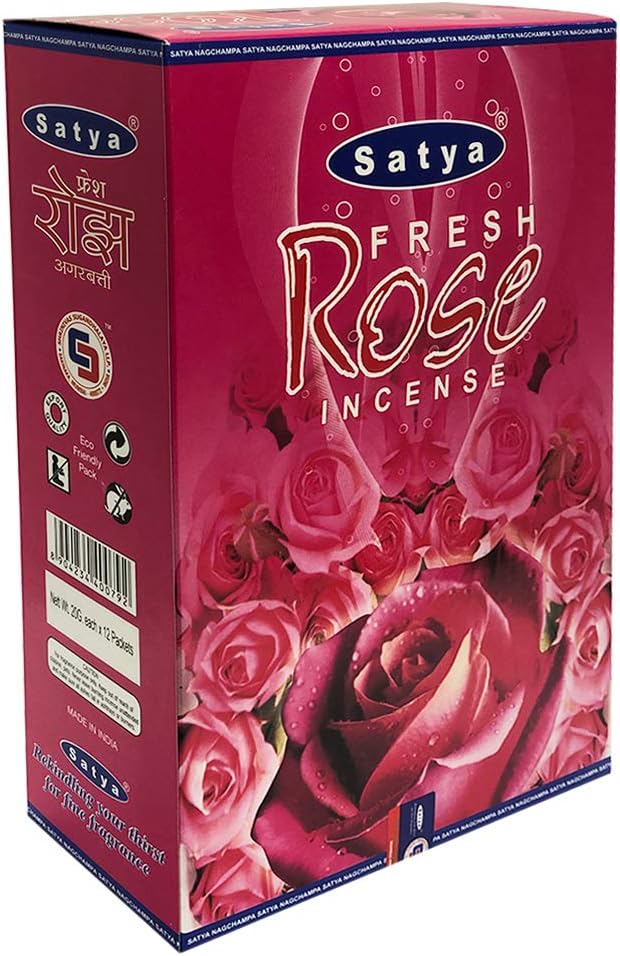 Fresh Rose Incense Sticks and Incense Stick Holder Bundle Insence Insense Satya Incense