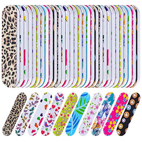 150 Pieces Disposable Mini Nail Files Bulk Double Sided Emery Small Colorful Nail Files for Home Salon Use
