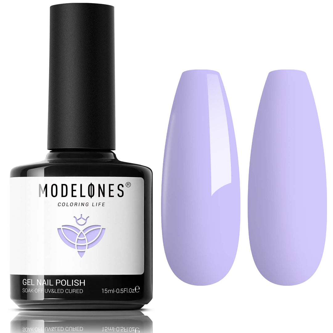 Modelones Purple Gel Nail Polish, 15 Ml Pastel Gel Polish Lilac Purple Nail Polish Soak Off Led Summer Nail Gel Polish For Women