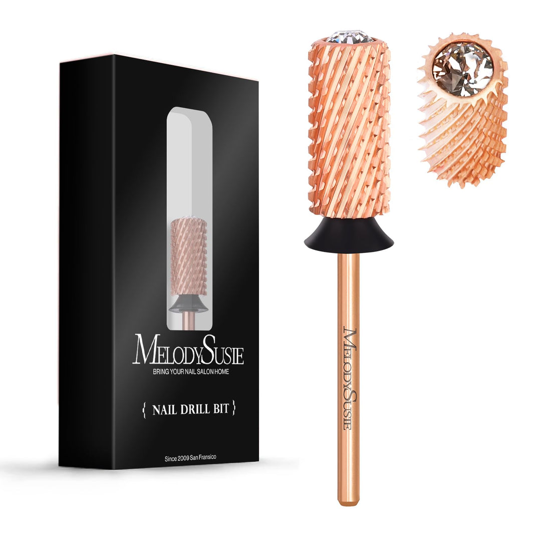 Melodysusie Crystal Top Nail Drill Bits, 3/32 ' ' Large Barrel Carbide Bits, Suitable For Manicure Pedicure Cuticle Gel Polishin