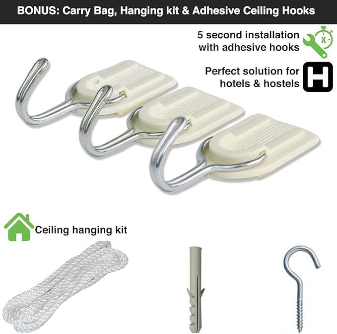 Black Mosquito Net for Single to King-Sized Beds – 2 Openings or Fully-Enclosed Bed Canopy – Conical Design for Decoration or Travel – Free Bag & Hanging Kit for Easy Setup