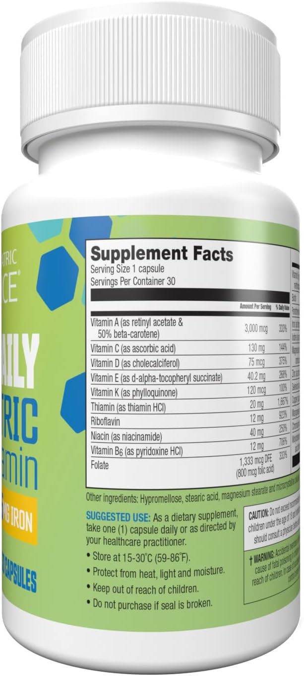 Bariatric Choice Once-Daily Bariatric Multivitamin with 45 mg of Iron | Easy to Swallow Capsule | Vitamin for Bariatric Surgery Patients | 30 Count (1-Month Supply)