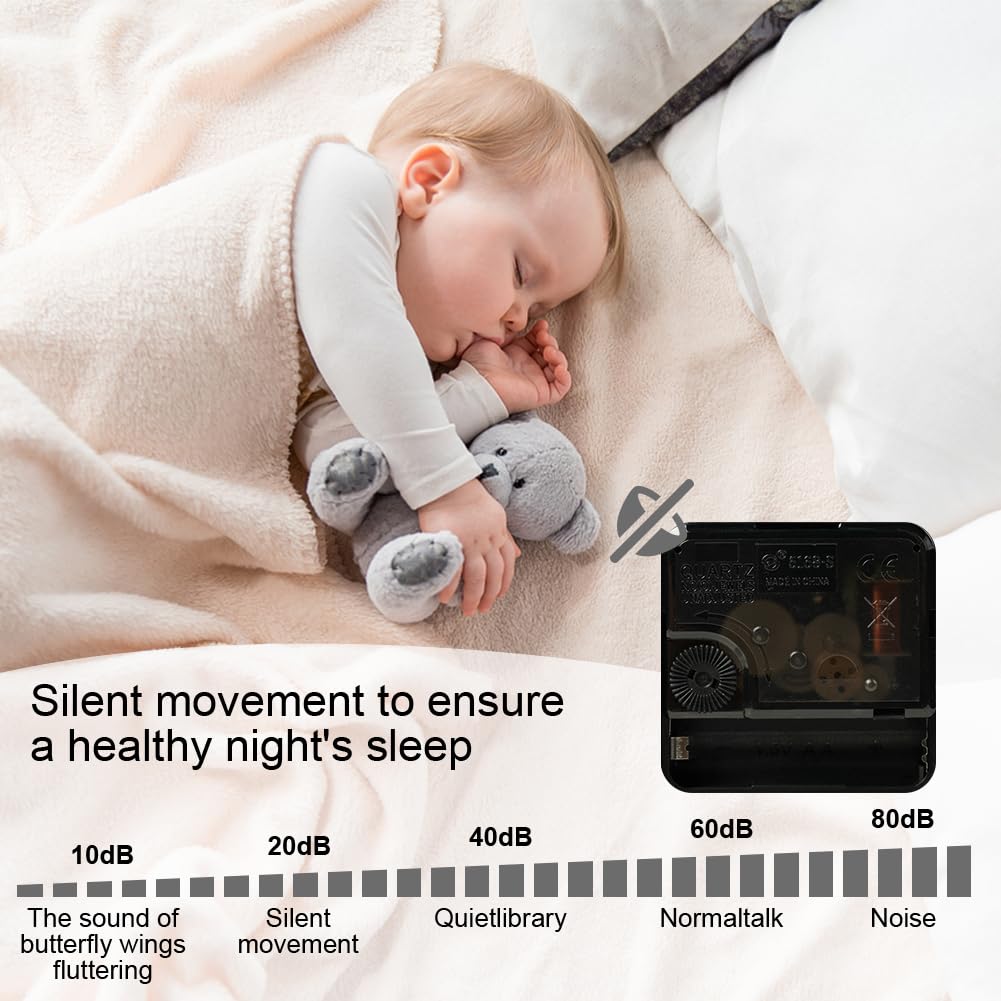 Aolso 8 inch Wall Clock Silent & Non Ticking, Battery Operated Round Wall Clock, Modern Quartz Design Decorative Indoor Kitchen Office (White