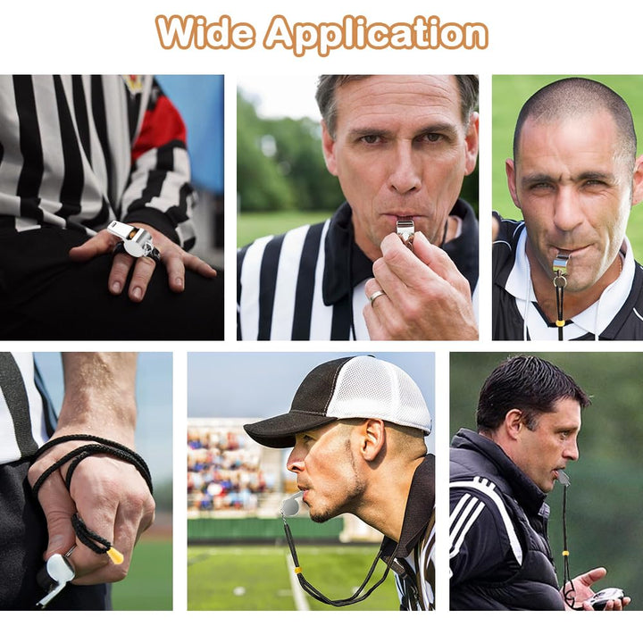 Bsofing 6 Pack Whistle, Referee Whistle, Whistle for Teachers, Coaches Whistle with Lanyard, Stainless Steel Sports Whistles, Loud Crisp Sound Whistles Great for Coaches, Referees, and Officials
