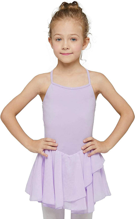 MdnMd Leotard for Girls Kids Dance Ballet Outfit Costume Gymnastic Ballerina Dress Tutu (Lavender Purple, Age 6-8)