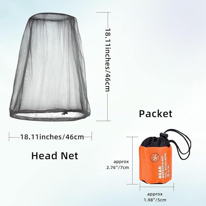 6 Packk Mosquito Covers Wearable Head Net Face Mesh Protecting Net Mosquito Fly Insects Bugs Preventing for Outdoor