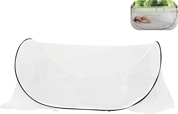 78 * 32 * 22 Inch Large Up Mosquito Tent, Portable Foldable Mosquito Net, Camping Mosquito Net with Net Bottom, for Bed Camping Travel Patio (Black)