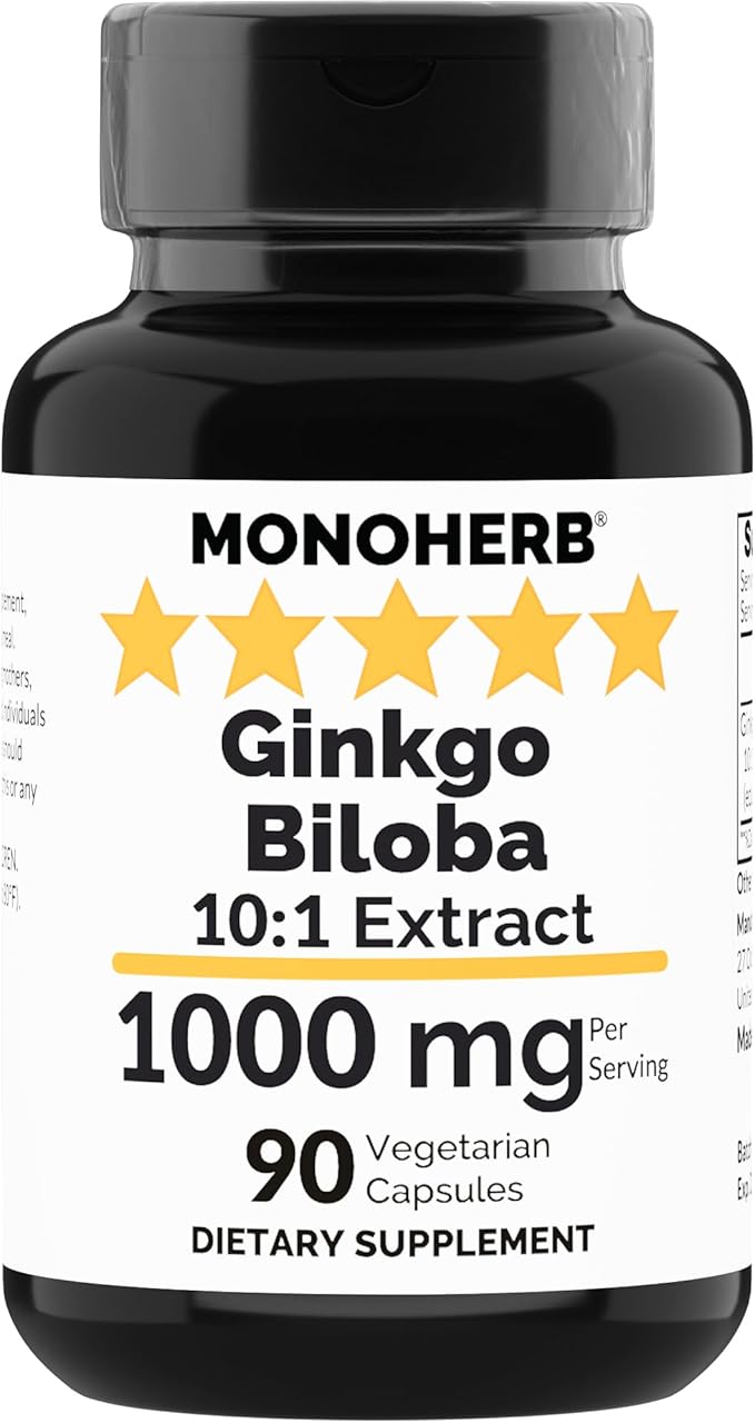 Ginkgo Biloba Extract 1000 mg - 90 Vegetarian Capsules