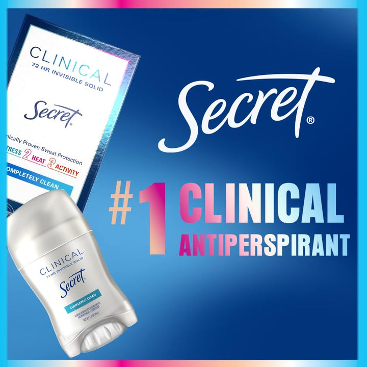 Secret Clinical Strength Antiperspirant Deodorant for Women | 72Hr Sweat & Odor Protection | Cool Waterlily Scent