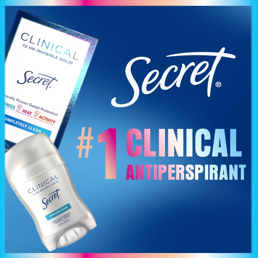Secret Clinical Strength Antiperspirant Deodorant for Women | 72Hr Sweat & Odor Protection | Cool Waterlily Scent