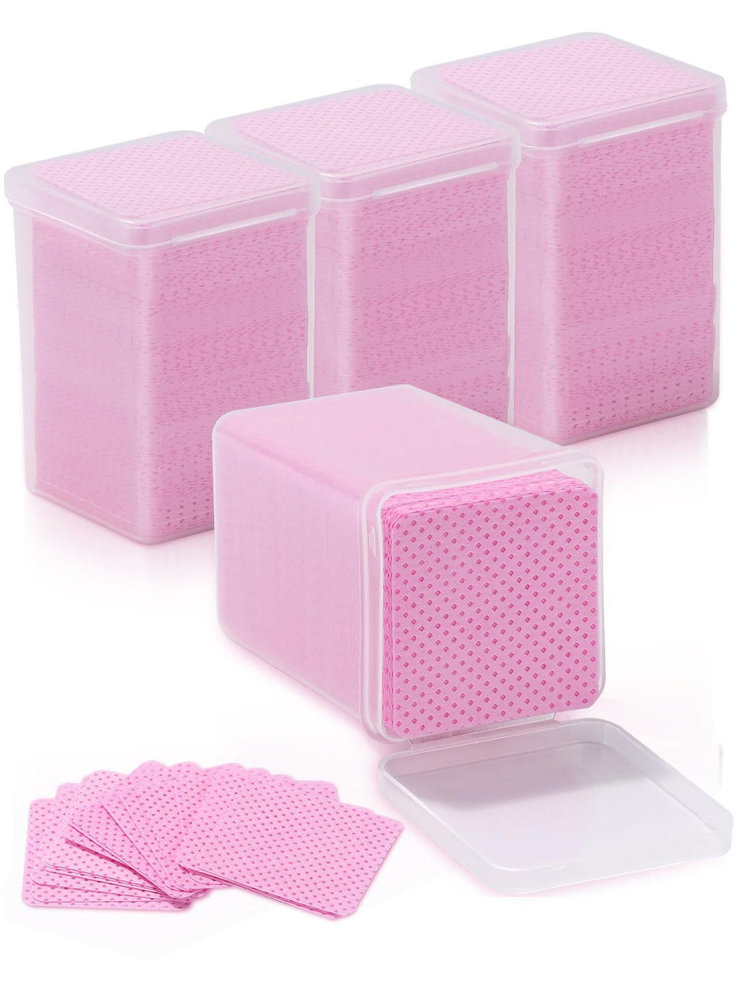 Teoyall Lint Free Nail Wipes, 800 Pcs Non-Woven Fabric Nail Cleaning Pads Pink Lash Extensions Glue Cleaning Wipes Nail Salon Su