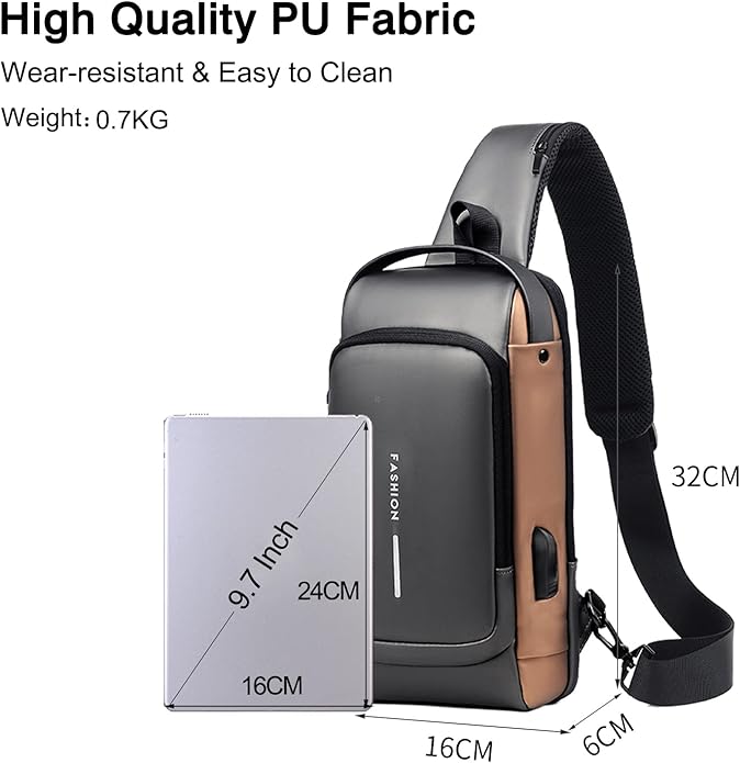 Anti-theft Chest Bag Business Shoulder Bags Satchel Bag with USB