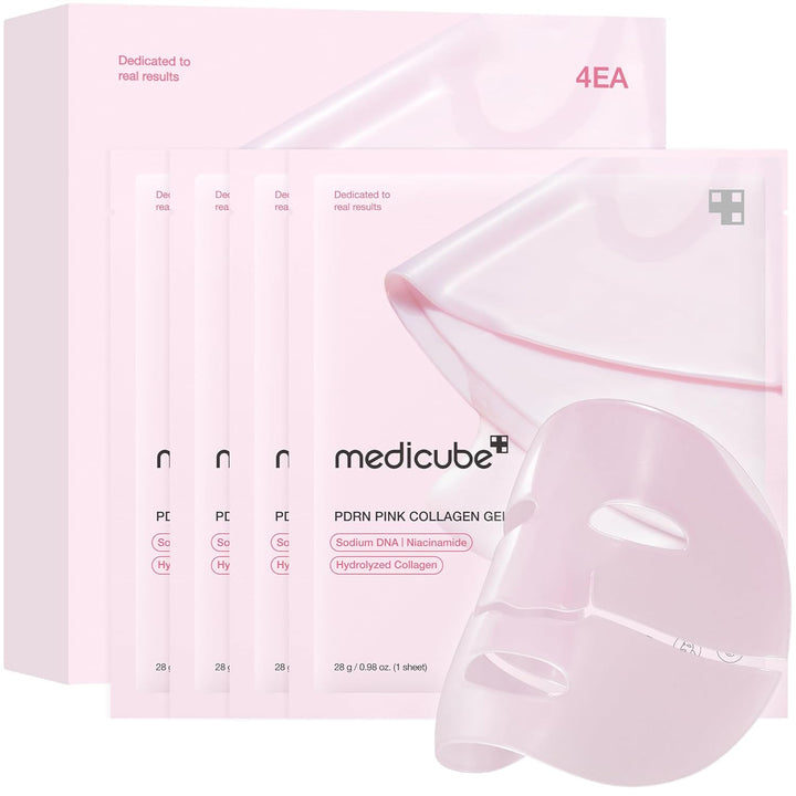 Medicube Salmon DNA PDRN Collagen Jelly Mask | Hydrating Overnight Gel for Glass Skin – 28g, 4 Pack