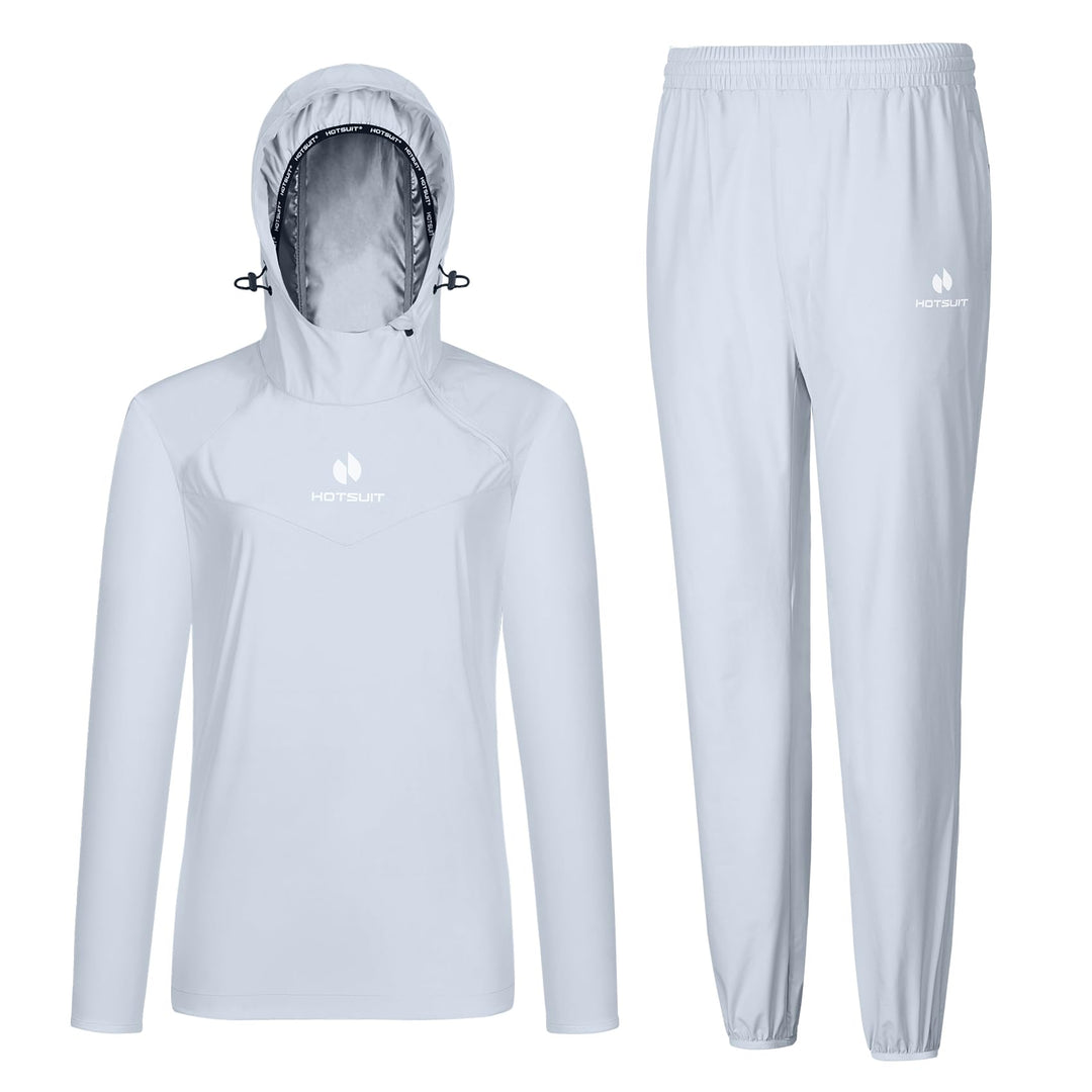 HOTSUIT Sauna Suit Women Boxing Gym Sweat Suits Sport Workout Jacket Sauna Pants, Baby Blue, S