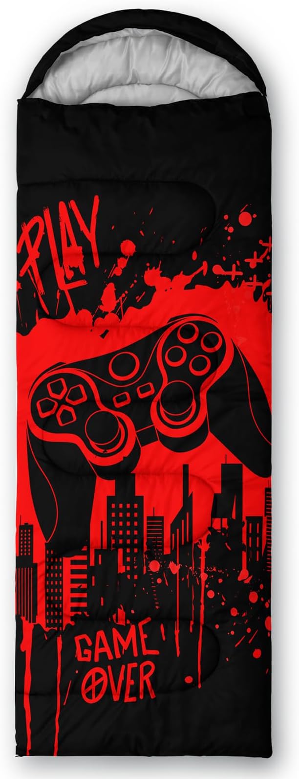 AILONEN Boys Sports Camping Sleeping Bags,Lightweight & Waterproof,3 Season Warm & Cool Weather,Black Player Basketball Sleeping Bags for Kids Adults,Travelling,Outdoors